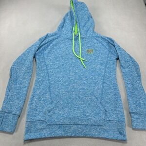 Ivory Ella Hoodie‎ Womens Medium Blue Green Pullover Sweatshirt Thumb Holes